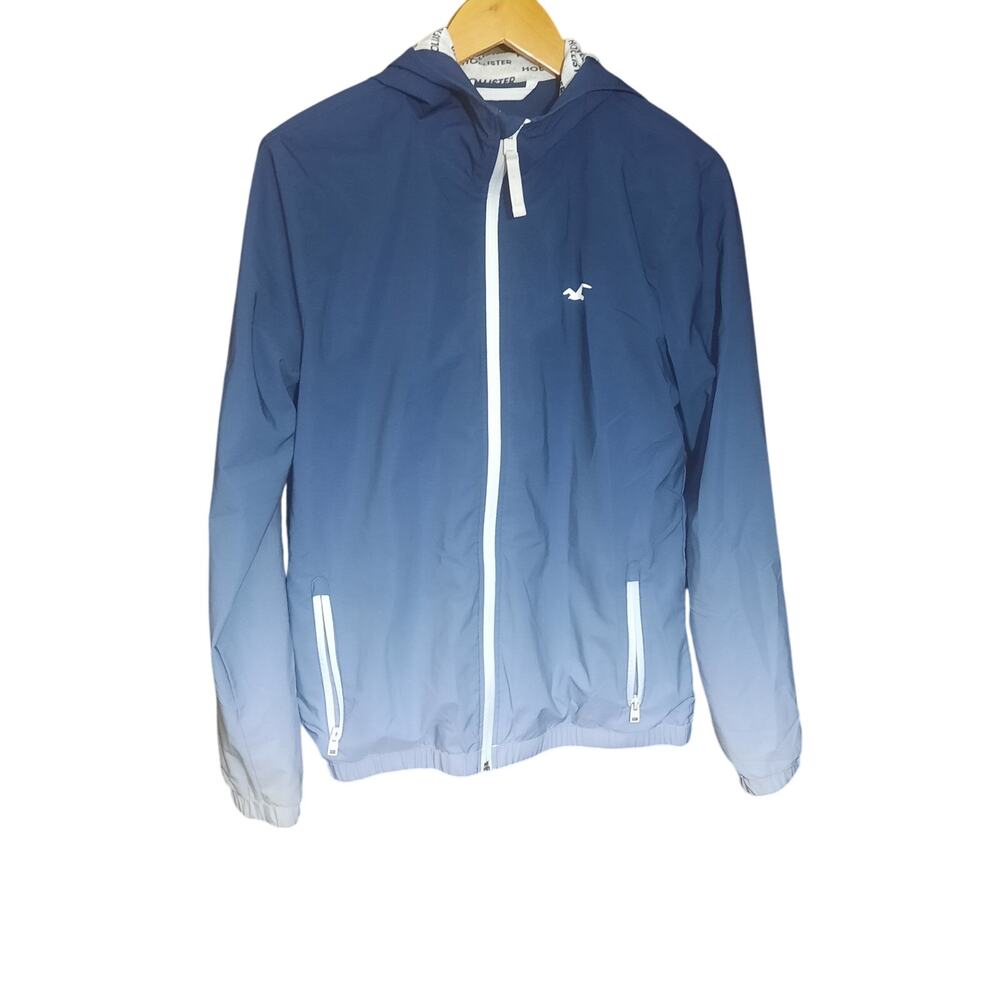 Hollister Epic Flex Mens Navy Ombre Hooded Wind Breaker Size S